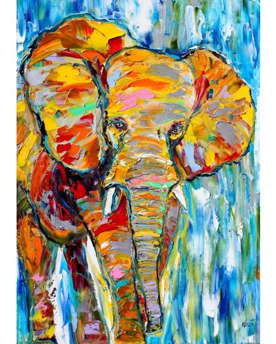 Puzzle Enjoy de 1000 de piese - Un elefant colorat - 2